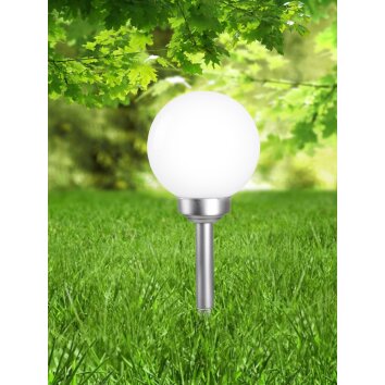 boule lumineuse Globo Solar LED Argenté, 1 lumière