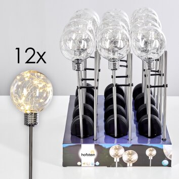 Set de lampes solaires Hilda LED Chrome, 20 lumières