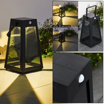 lampe solaire Arnhem LED Noir, 1 lumière