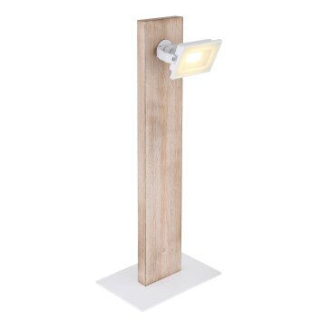 Lampe de table Globo JOYA LED Bois clair, Blanc, 1 lumière