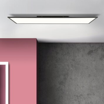 Plafonnier Brilliant Buffi LED Noir, 1 lumière