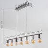 Suspension Tulla Nickel mat, 7 lumières