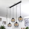 Suspension Tawasu Noir, 4 lumières