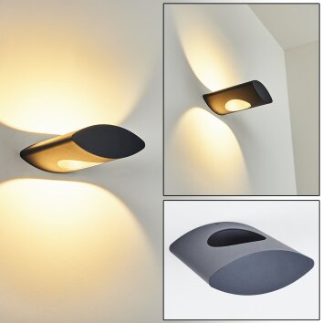 Applique murale d'extérieur Lémettou LED Anthracite, Blanc, 1 lumière