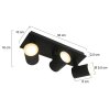 Plafonnier Steinhauer Points noirs LED Noir, 3 lumières