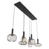 Suspension Steinhauer Aureole Noir, 6 lumières