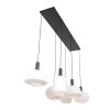 Suspension Steinhauer Verre Nervuré Noir, 6 lumières