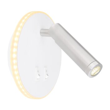 Applique murale Globo MANY LED Nickel mat, Blanc, 1 lumière