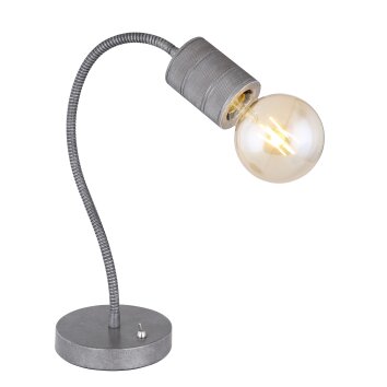 Lampe de table Globo FREDDY Argent Oxydé, 1 lumière