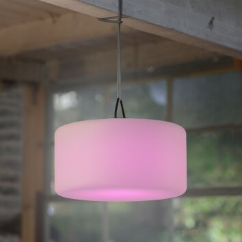 Suspension Leuchten Direkt HOLLY LED Noir, Blanc, 1 lumière, Changeur de couleurs