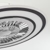 Ventilateur de plafond Terradura LED Chrome, Noir, Blanc, 1 lumière, Télécommandes