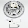 Ventilateur de plafond Terradura LED Chrome, Noir, Blanc, 1 lumière, Télécommandes