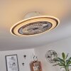 Ventilateur de plafond Terradura LED Chrome, Noir, Blanc, 1 lumière, Télécommandes