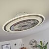 Ventilateur de plafond Terradura LED Chrome, Noir, Blanc, 1 lumière, Télécommandes