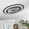 Ventilateur de plafond Terradura LED Chrome, Noir, Blanc, 1 lumière, Télécommandes