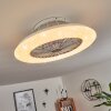 Ventilateur de plafond Piraeus LED Blanc, 1 lumière, Télécommandes, Changeur de couleurs