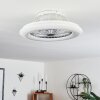 Ventilateur de plafond Piraeus LED Blanc, 1 lumière, Télécommandes, Changeur de couleurs