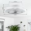 Ventilateur de plafond Riccione LED Blanc, 1 lumière, Télécommandes, Changeur de couleurs