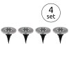 Lot de 4 lampes solaires Globo LED Acier inoxydable, 8 lumières