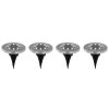 Lot de 4 lampes solaires Globo LED Acier inoxydable, 8 lumières