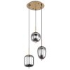 Suspension Globo BLACKY I Laiton, 3 lumières