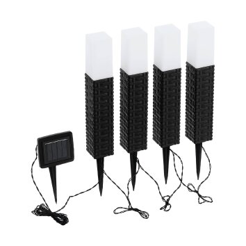 Lot de 5 lampes solaires Eglo STEP LED Brun, Noir, 4 lumières