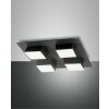 Plafonnier Fabas Luce Lucas LED Anthracite, 4 lumières