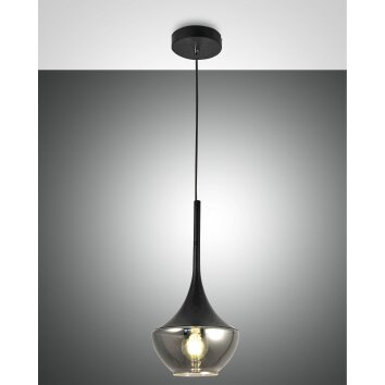 Suspension Fabas Luce Apollo Noir, 1 lumière