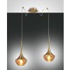 Suspension Fabas Luce Apollo Laiton, 2 lumières