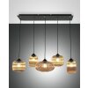 Suspension Fabas Luce Gillis Noir, 5 lumières