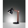 Lampe de table Fabas Luce Sveva Bois foncé, Noir, 1 lumière