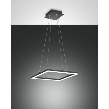 Suspension Fabas Luce Bard LED Anthracite, 1 lumière