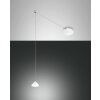 Suspension Fabas Luce Isabella LED Chrome, Blanc, 1 lumière