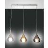 Suspension Fabas Luce Lila Ambre, Gris, 3 lumières