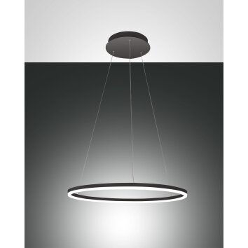 Suspension Fabas Luce Giotto LED Noir, 2 lumières