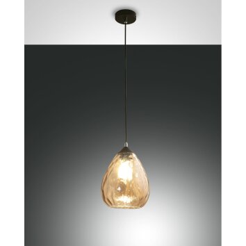 Suspension Fabas Luce Gisella Noir, 1 lumière