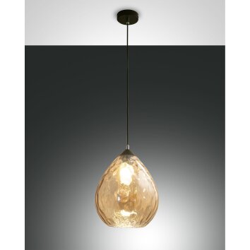 Suspension Fabas Luce Gisella Noir, 1 lumière