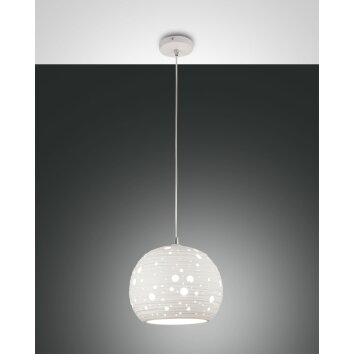 Suspension Fabas Luce Corvara Blanc, 1 lumière