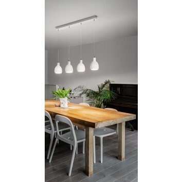 Suspension Fabas Luce Marina Blanc, 4 lumières