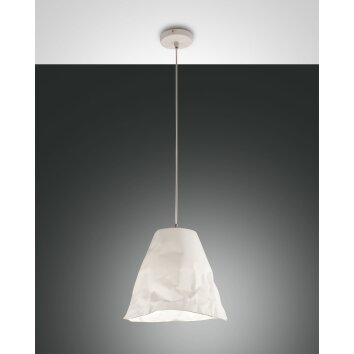 Suspension Fabas Luce Crumple Blanc, 1 lumière