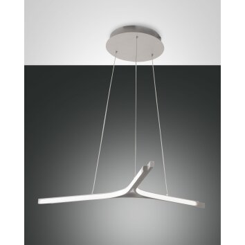 Suspension Fabas Luce Lira LED Argenté, 1 lumière