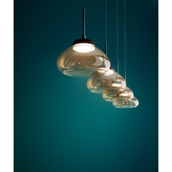 Suspension Fabas Luce Arabella LED Noir, 4 lumières