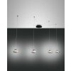 Suspension Fabas Luce Arabella LED Noir, 4 lumières