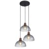 Suspension Globo SALSA Bois foncé, Noir, 3 lumières