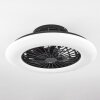 Ventilateur de plafond Pireaus LED Noir, 1 lumière, Télécommandes, Changeur de couleurs