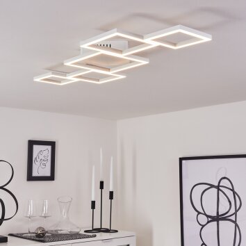 Plafonnier Pourao LED Blanc, 1 lumière