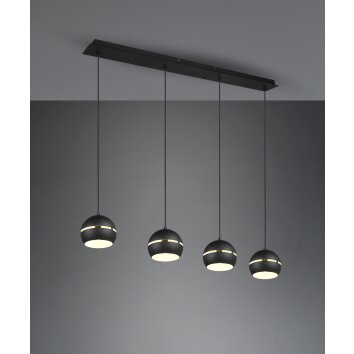 Suspension Trio-Leuchten Fletcher Noir, 4 lumières