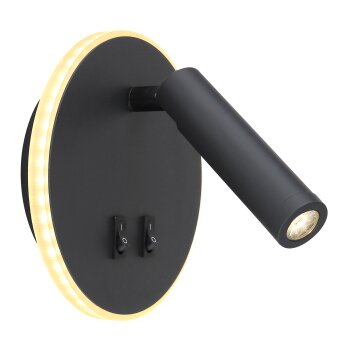 Applique murale Globo MANY LED Noir, 1 lumière