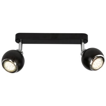 Barre de spots Brilliant Ina LED Chrome, Noir, 2 lumières