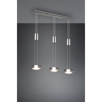 Suspension Trio-Leuchten Franklin LED Nickel mat, 3 lumières